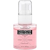 Pink Collagen Peptide PDRN Serum with 5-Complex Peptides, 10% Niacinamide & Hyaluronic Acid for Skin Firming, Moisturizing, Boosting & Calming, Uneven Tone, Pore Minimizing & Anti-Aging, 1.69 oz