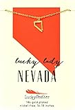 Lucky Feather Nevada Shaped State Necklace, 14K