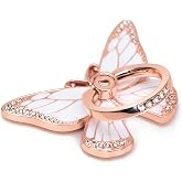 Doflyesky Butterfly Cell Phone Ring Grip Holder, 360 Degrees Rotation Phone Ring Grip Stand, Metal Finger Kickstand Compatible with iPhone, Samsung Galaxy, Android Phone Cases