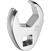 HARFINGTON Drive Crowfoot Wrench 3/8" Drive 19mm Metric Fractional Crowfoot Flare Nut Wrench 40Cr Chrome Plated Open End Crowfoot Wrench for Mechanics Automotive Repair Work