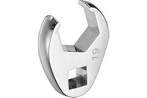 HARFINGTON Drive Crowfoot Wrench 3/8" Drive 19mm Metric Fractional Crowfoot Flare Nut Wrench 40Cr Chrome Plated Open End Crowfoot Wrench for Mechanics Automotive Repair Work
