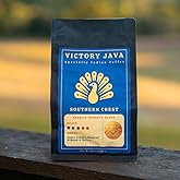 Southern Crest - Arabica and Robusta Blend, Medium-Dark Roast Coffee, Whole Bean, 12 oz Bag, Low Acid Espresso, Rich and Full Bodied, Specialty-Grade