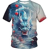LAOLIUSN Traditional Chinese Dragon T-Shirt Funny Anime Graphic Tee Shirt