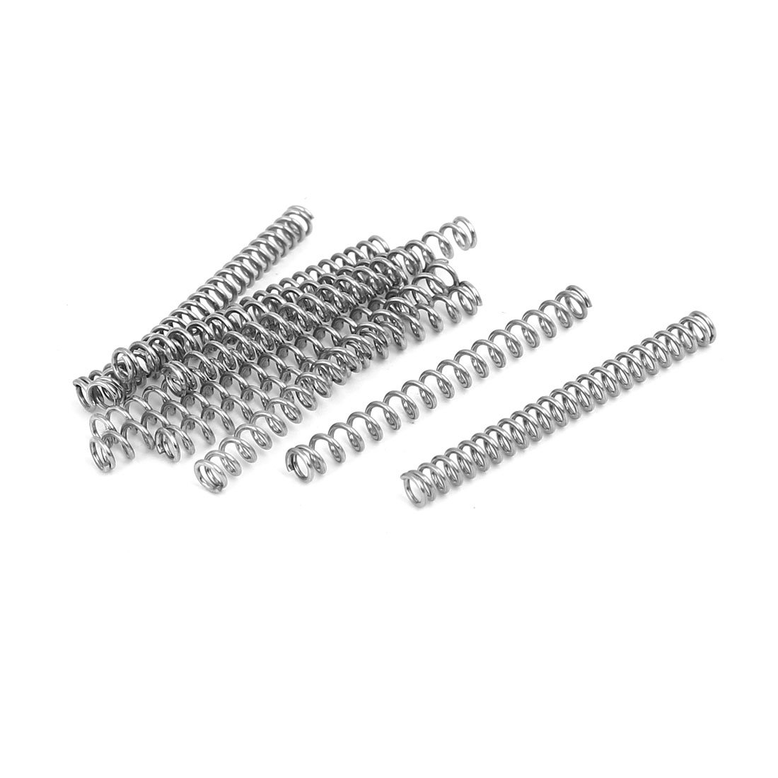 sourcingmap 0.5mmx3mmx30mm 304 Stainless Steel Compression Springs Silver Tone 10pcs