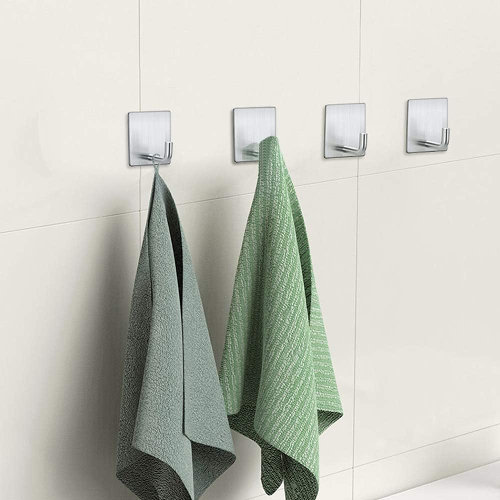 FOTYRIG Adhesive Wall Hooks Heavy Duty Wall Hangers Without Nails 15 pounds (Max) 180 Degree Rotating Seamless Scratch Hooks for Hanging Bathroom Kitchen Office-10 Packs: Home & Kitchen