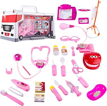 Foxom 25 Piezas Doctora Juguetes Maletin con Luz y Musica - Maletin Medico Juguete Maletín Doctora Medico Juguetes Regalos para Niños 3 4 5 6 Años: Amazon.es: Juguetes y juegos