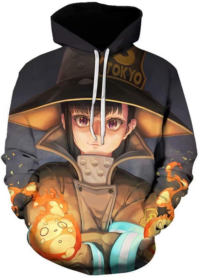 Fire Force One Punch Man Cosplay Sweatshirt Long Sleeve Hoodie