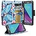 GALAXY WIRELESS for Galaxy J3 Luna Pro Case,Galaxy J3 Prime Case,J3 Eclipse,Galaxy J3 Emerge, Amp Prime 2, Express Prime 2, Sol 2/J3 2017/J3 Mission [Kickstand] Leather Wallet ID Slots, Blue Butterfly
