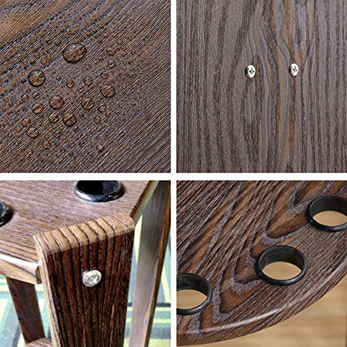 Frjjthchy Floor-Stand Cue Rack Waterproof Wood Billiard Rack Holds 8 Pool Cue Stick (White) - Thumbnail 4