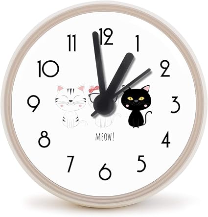 Amazon Co Jp 掛け時計 かわいい 猫 ミニ時計 小型時計 クオーツ ウォールクロック 置き時計 防塵 お風呂時計 防滴 防水 吸盤付き 文字盤 電池式 フック スパタイム アナログ表示 ホーム キッチン