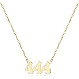 Tavuala Angel Number Necklace For Women, 18K Gold Plated 000 111 222 333 444 555 666 777 888 999 Necklace Numerology Jewelry