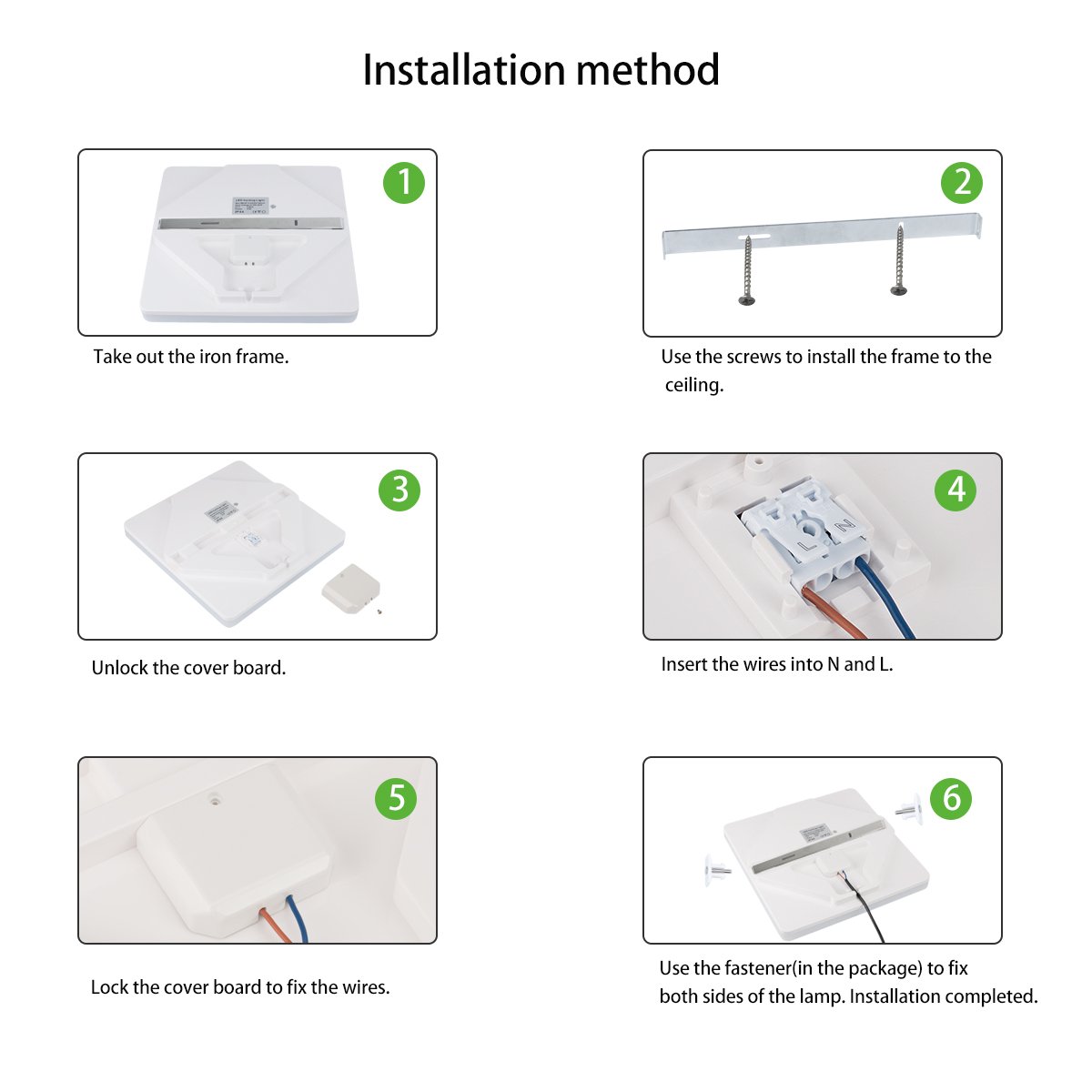 Ouesen 24w Led Ceiling Light 2050lm 4000k Natural White Square Led