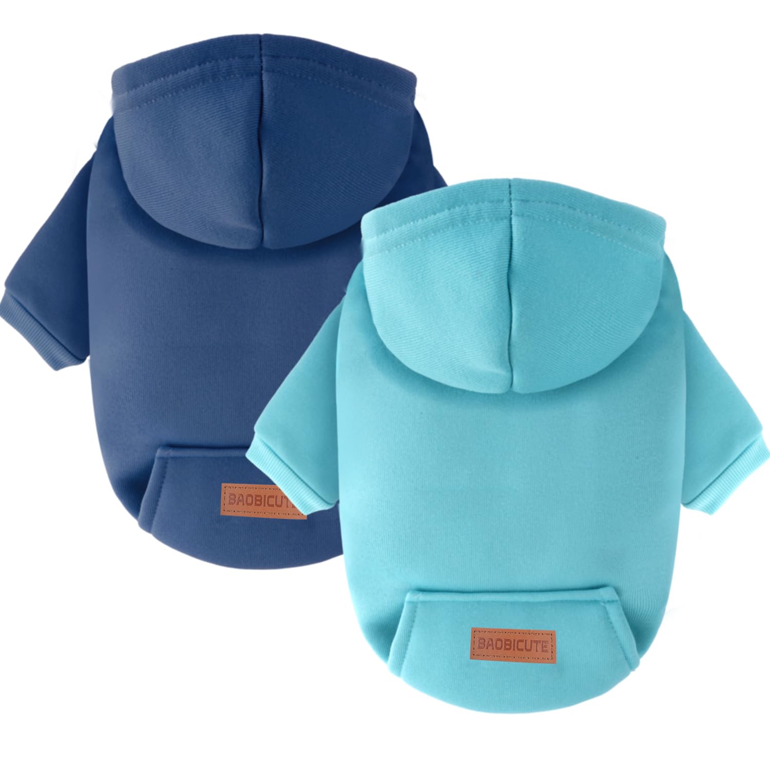 Photo 1 of 2 Pack Dog Hoodie Warm Hood Dog Sweater Cold Weather Small Dogs Sweatshirt Comfort Pet Clothes for Small Medium Dogs with Pockets Cats Chihuahua Clothes for Male Female Girl Boy Sporty Daily Wear