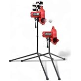 Heater Sports Base Hit Adjustable Real Baseball Pitching Machine &ndash; 45 MPH Pitching Speed, Includes Automatic Ball Feeder | Perfect for Hitting and Fielding Training for All Skill Levels