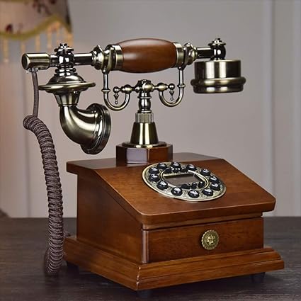 Amazon アンティーク電話機 ヨーロピアンスタイル 木 オシャレな