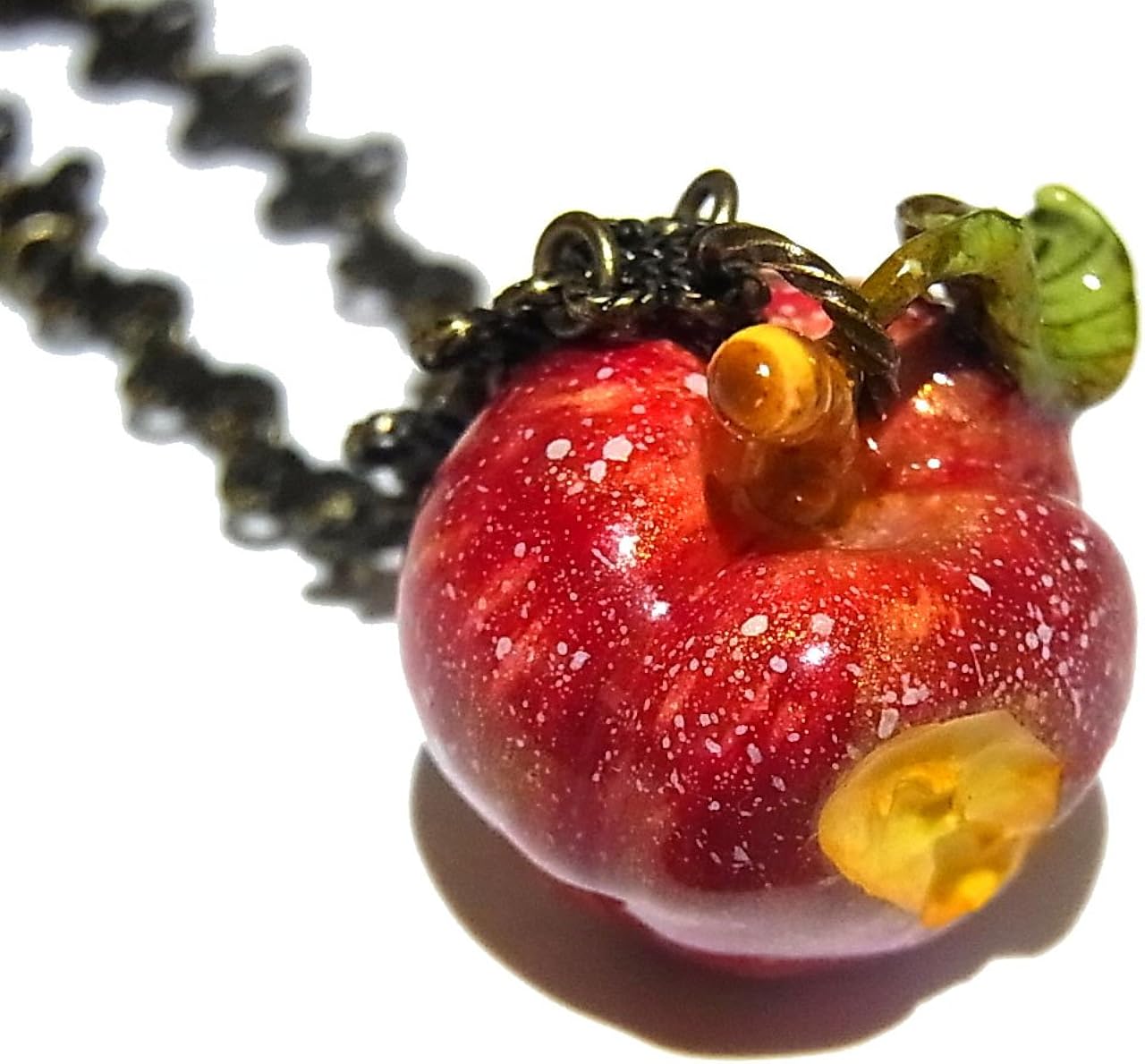 Amazon 毒りんご ネックレス Wadou Koubou 和道工房 林檎 アップル リンゴ フルーツ 果物 アクセサリー ポイズン メルヘン かわいい 絵本 遊び心 ユニーク おもしろ 人気 プレゼント ペンダント レディース ネックレス 通販