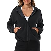 Turnhier Womens Zip Up Hoodies Long Sleeve Cropped Sweatshirts Jackets Casual Fall Outfits Winter Clothes with Pockets