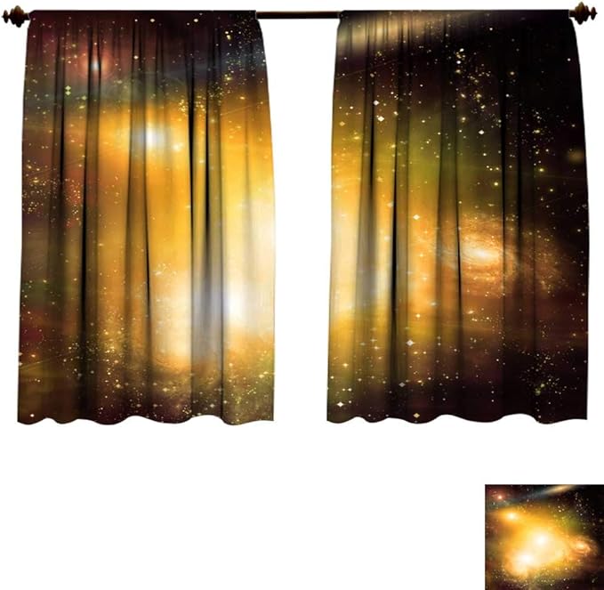 homehot Bedroom Curtains Vivid Galactic Space Drapes Panels W72 x L45 Home & Kitchen