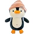 BSVOME 9 inches Penguin Stuffed Animals Soft Plush Cute Travel with Hat Backpack Doll for Boys Girls