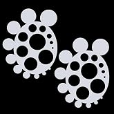 Maitys 2 Pcs Airbrush Circle Stencils, White Art Painting Templates | Multiple Sizes for Airbrush Work, Reusable Stencil Templates for Car Designs Tattoos Crafts, Durable White Plastic Material