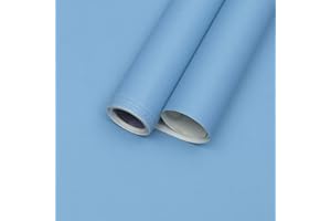 ISMOON 15.7"X118"Blue Contact Paper Matte Blue Wallpaper Blue Peel And Stick Wallpaper Removable Wallpaper Self-Adhesive Waterproof Vinyl Film Paper Shelf Liner For Decorating Wall Table And Door Cabine