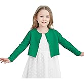 TRENDSTITCH Girls' Long Sleeve Knitted Bolero Cardigan Kids Button Closure Shrug Sweaters Cropped Jacket Cover Up Tops
