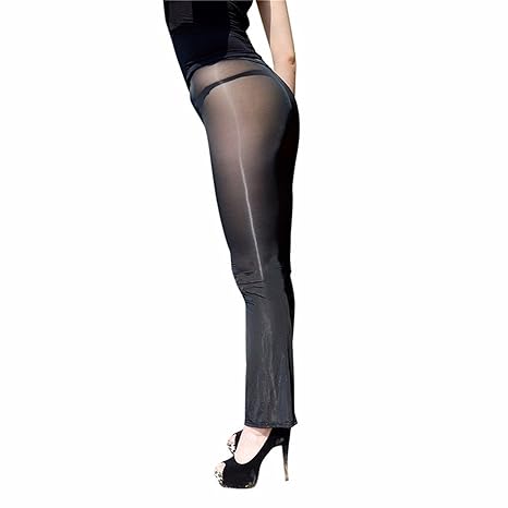 ZILucky Damen Transparente Leggings Pants Bell-Bottom Hosen Reizwäsche Dessous Erotik Unterwäsche Strumpfhose