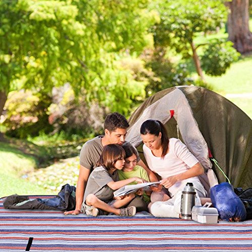 OUTCAMER Large Waterproof Outdoor Picnic Blanket, Portable Folding Picnic Blanket Mat with Tote for Family Camping(79" × 79") - Thumbnail 3