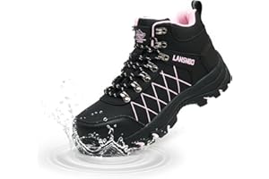LANSNBO Waterproof Steel Toe Boots for Women Wide Width Non Slip Work Shoes Lightweight Slip Resistant Safety Toe Sneakers Indestructible Construction Composite Toe Footwear