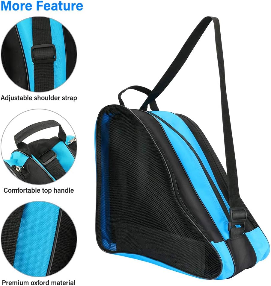 LINGSFIRE Roller Skate Bag, Breathable Ice-Skating Bag Shoulder and Top Handle Oxford Cloth Skating Bag for Women Men and Adults Roller Skate Accessories : Sports & Outdoors