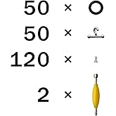 EBCO 50Pcs T Hooks+50Pcs O-Rings +120Pcs Screws+2Pcs Spanner Repair Part Set for 3.75” G.i Joe Action Figure Replacement Accessories