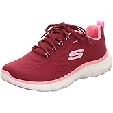 Skechers Women's Flex Appeal 5.0 New Path Trainers, Burgundy Mesh Pink Trim, 8 US