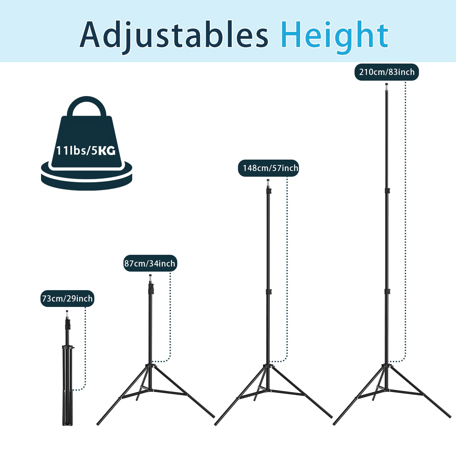 2 Pack Aluminum Light Photography Tripod Stand with Case,Altson 7 Feet Portable Photo Video Tripod Stand for Speedlight, Flash, Softbox, Umbrella, Strobe Light, Camera