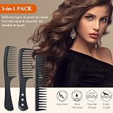 URAQT Hairdressing Combs Set 3 Pack Wide Tooth Carbon Anti Static Heat Resistant view 3