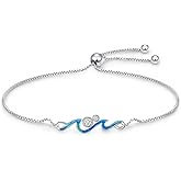 SHAOAN 925 Sterling Silver Celtic Knot/Handcuffs/Elephant Turquoise/Hamsa Hand/Wave/Moonstone Sun and Moon Bracelet with Cubic Zirconia Graduation Birthday Valentine's Day Gift for Women Sisters Best Friend