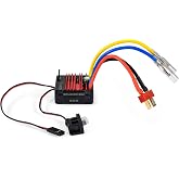 2026 New 60A Waterproof Brushed ESC 2-3S Electronic Speed Controller WP 1060 RC ESC Brushed with Power Witch for 1/10 Scale RC Crawler Car,Boats,Truck (T-Plug)
