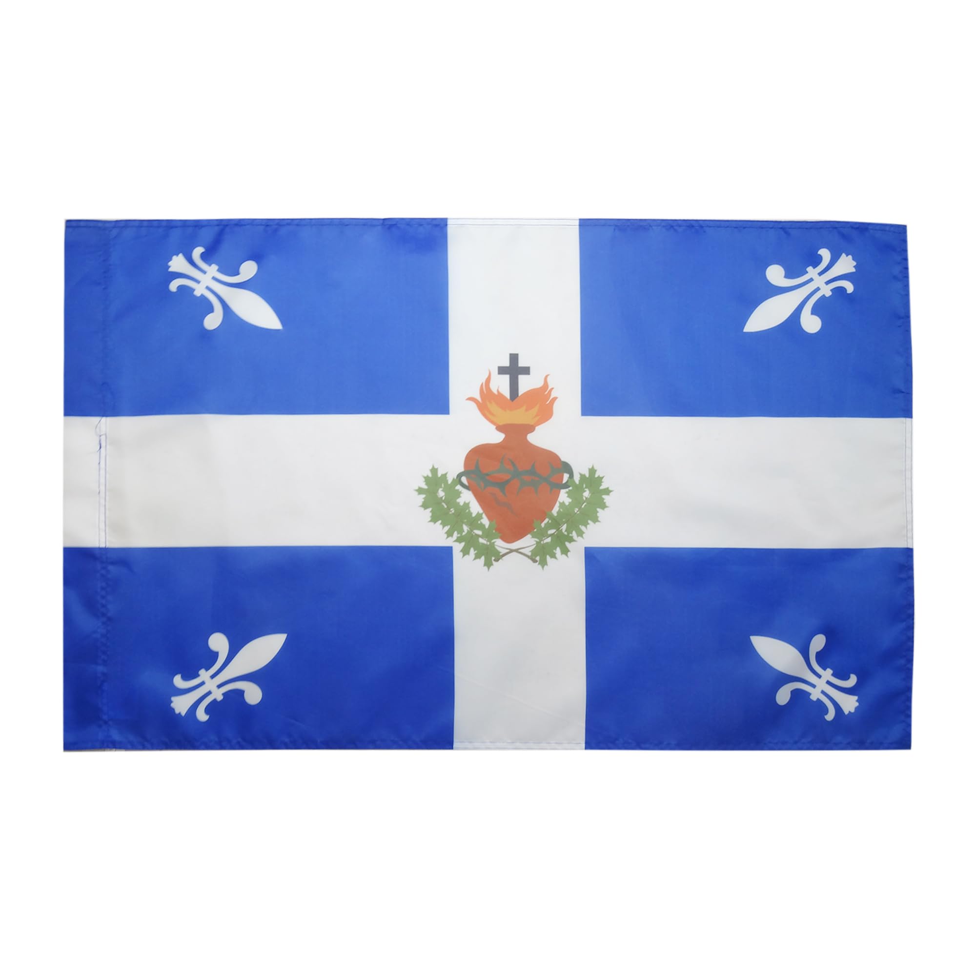 AZ FLAG - Quebec Carillon-Sacré-Coeur Flag - 2x3 Ft - French Canadian Roman Catholic Banner with Sleeve - 100% Polyester - Fade Resistant - Vivid Colors - 2' x 3' Feet - 90x60 Cm
