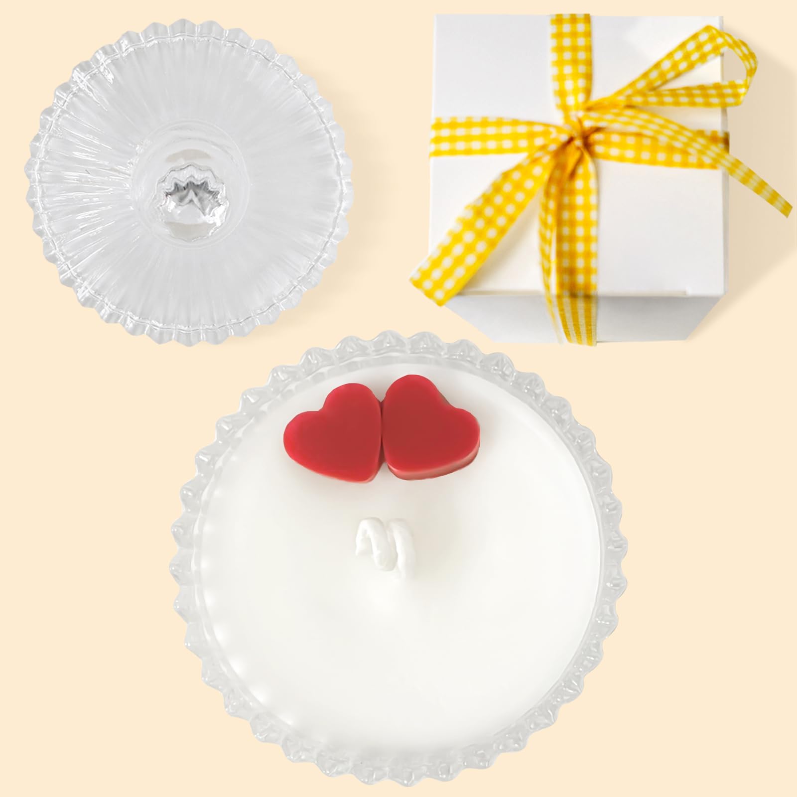 Photo 1 of **PACK2**Small Red Heart Candle in Glass Jar with Lid, Funny Soy Wax Scented Candles for Home Decoration Christmas Thanksgiving and Valentine’s Day Gift
