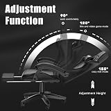 bigzzia Ergonomic Gaming Chair with Lumbar Cushion Headrest Black view 5