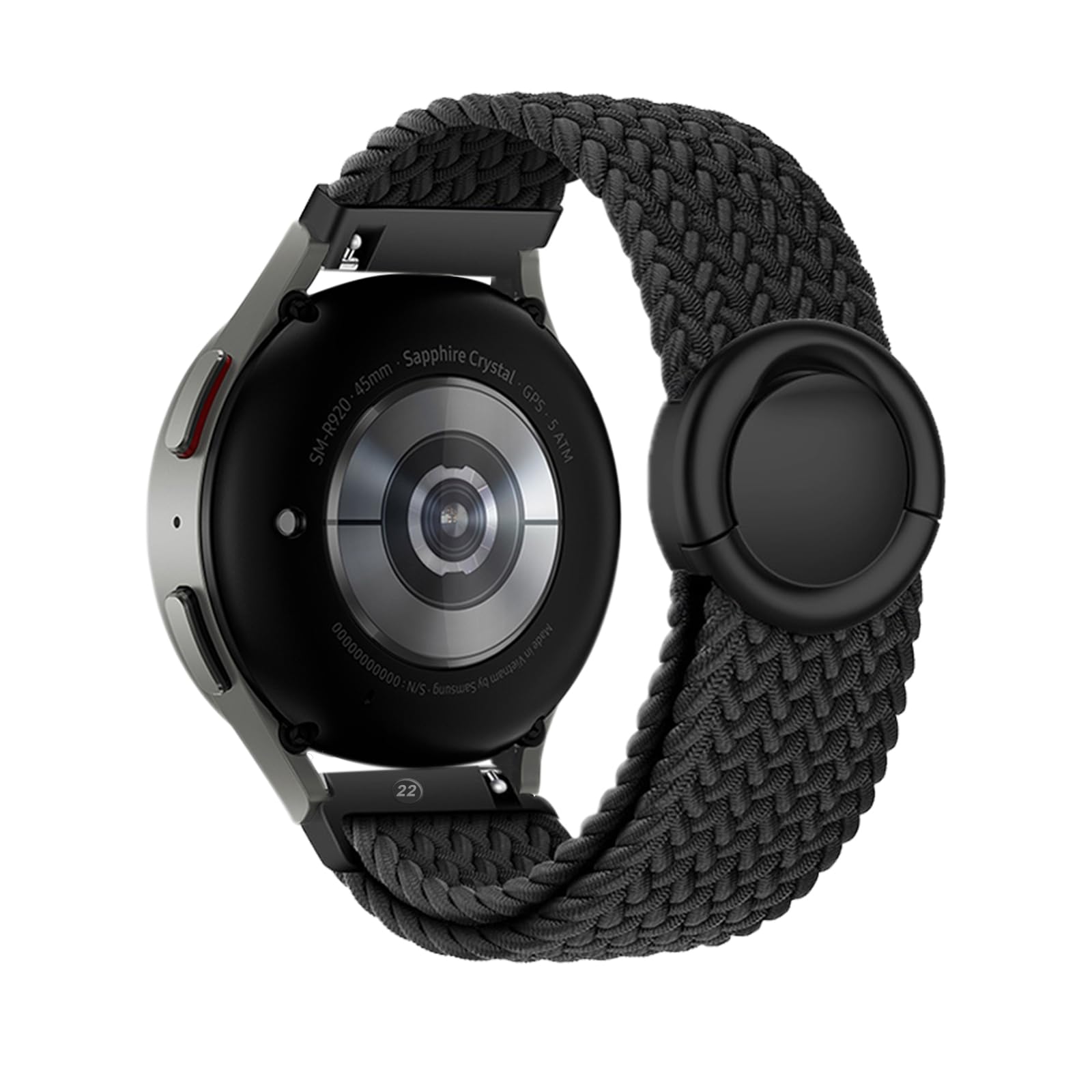 Photo 1 of riwoauoo Magnetic Stretchy Braided Band for Garmin Vivoactive 4/Venu 3/Venu 2 45mm,22mm Soft Nylon Woven Elastic Sport Solo Loop Smartwatch Strap for Garmin Forerunner 265/255/255 Music(Black)