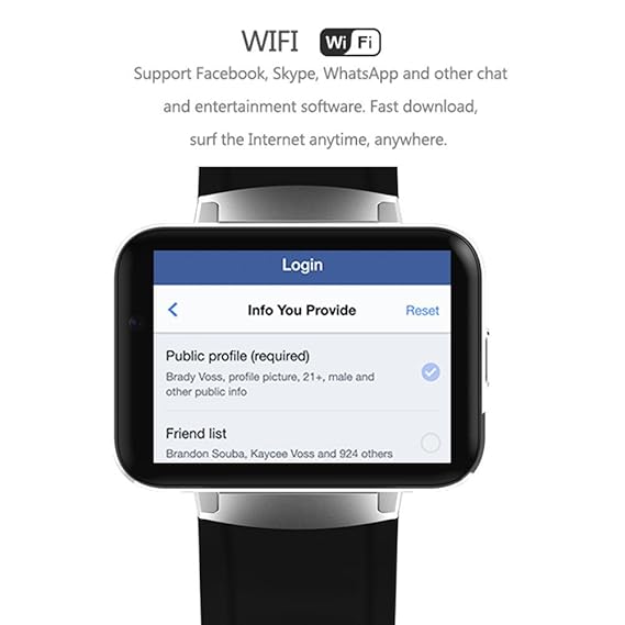 chengstore 3 G Bluetooth Smart reloj dm98 2.2 