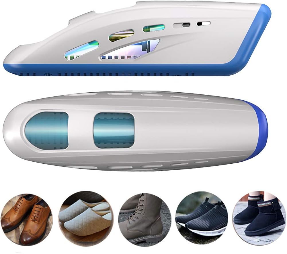 Shoe Sterilizer, 2-in-1 Shoe Dryer & Sanitizer with 8,000 Hours of Lamp Life, Fits Any Shoe Size, Boot Dryer and Shoe Sanitizer, Light Sanitizer for Hat, Footwear, Cars, Blue, Small…: Shoes