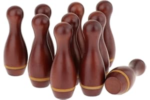 Colaxi 10x Bowling Pins for Shuffleboard Table Bowling Game Durable Hardwood Shuffleboard Game Birthday Gifts for Boys Girls 