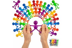Stretchy Bendable Man (36 Pack) Assorted Fun Colors, A Sticky, Stretchable, Slimy, Gooey Texture, Toy for Stress Anxiety Reli