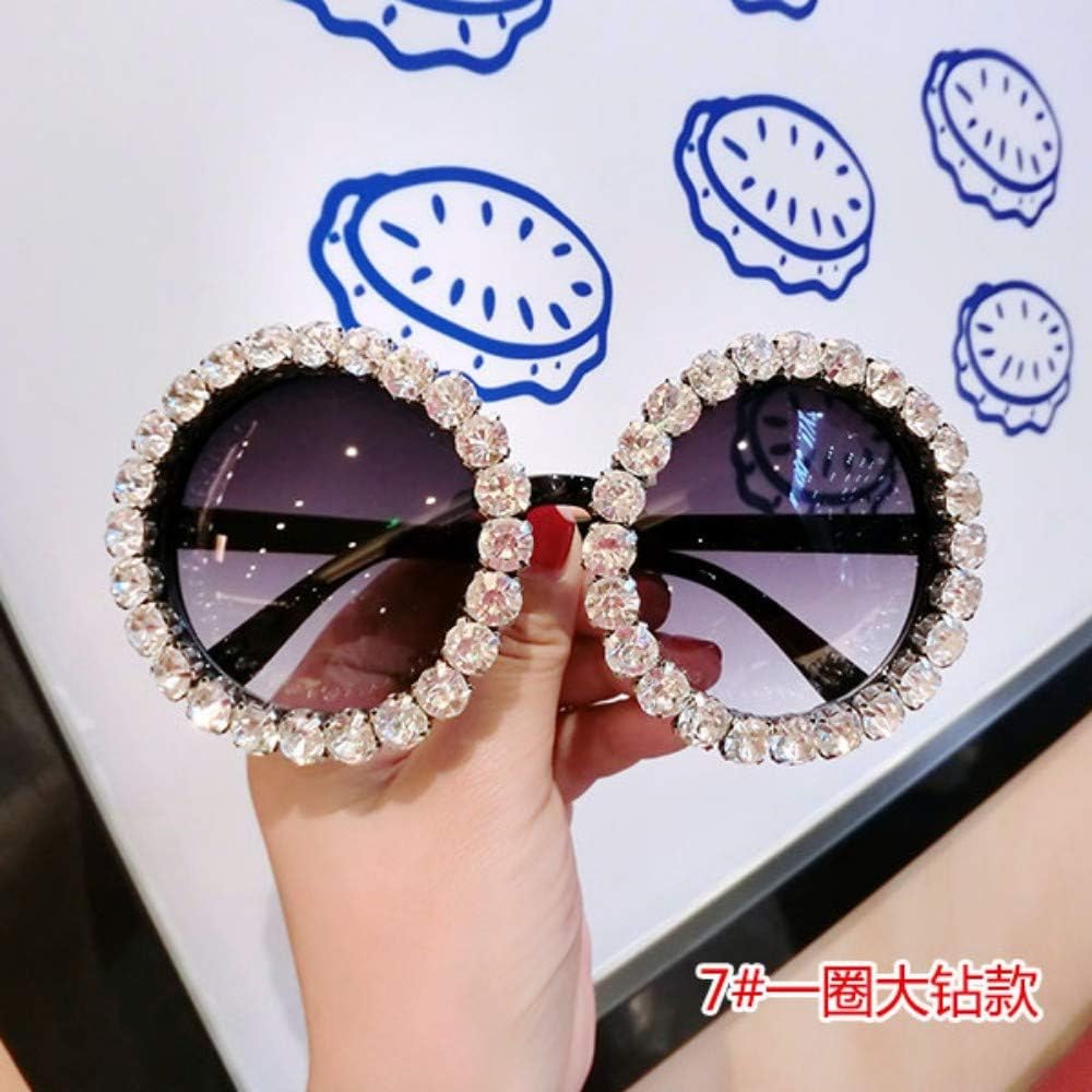 Sunglasses,Summer Sunglasses Women Sweet Flower With Rhinestone Round Sun Glasses Vintage Retro Glasses For Beach Ladies Shades
