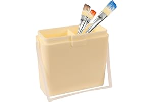 TEAROM Foldable Paint Brush Washer Cup - Portable Water Container for Cleaning Brushes - Plastic, Compact Design (3-in-1 Yellow)
