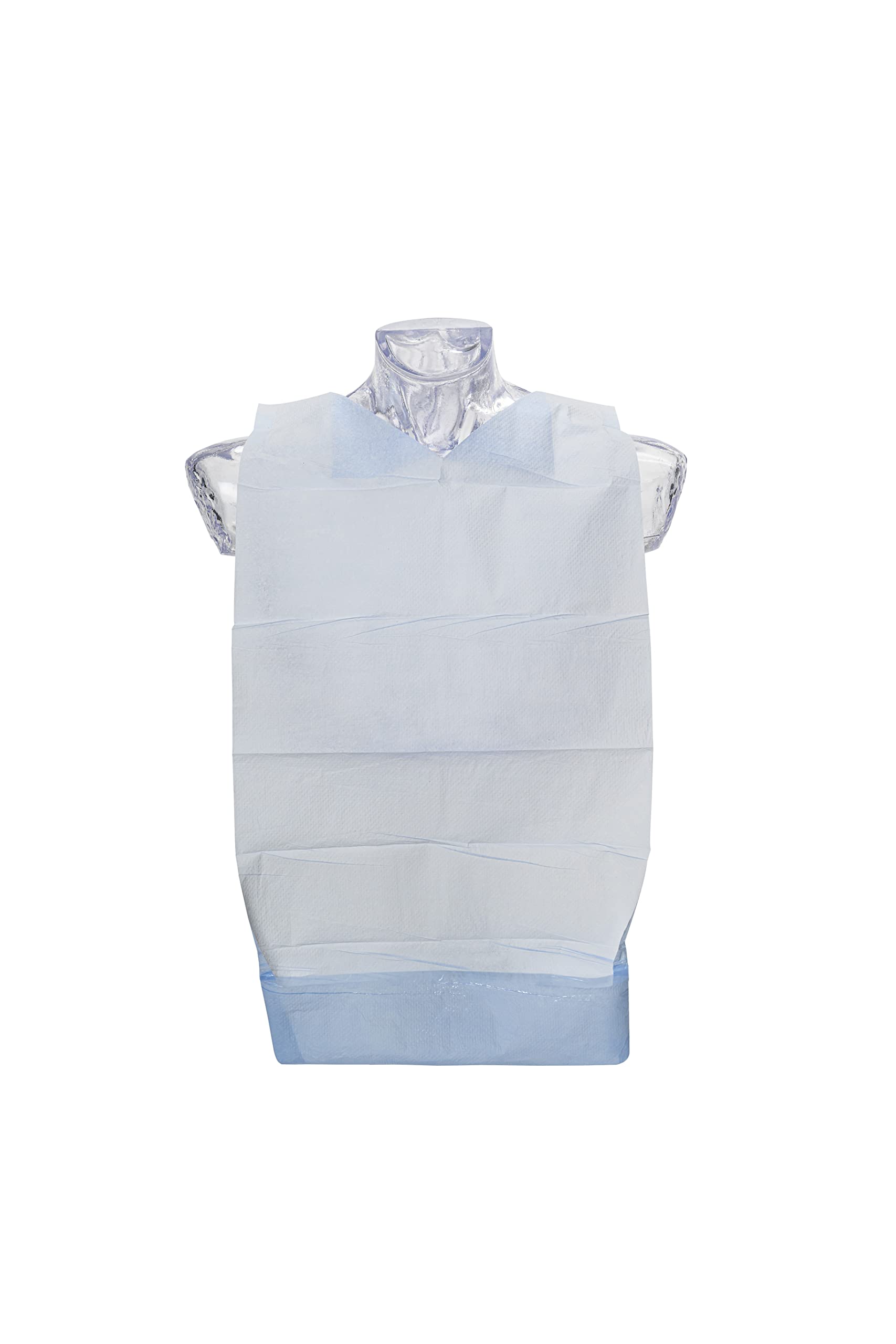 Abena Self Adhesive Disposable Adult Bib with Pocket - Pack of 100, White, M