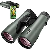 Nexiview 15x52 HD Binoculars for Adults High Powered - Large & Bright View, Lightweight, IPX7 Waterproof-Binoculars for Hunting Bird Watching Travel,Hiking, Travel, Cruise, Sports with Phone Adapter
