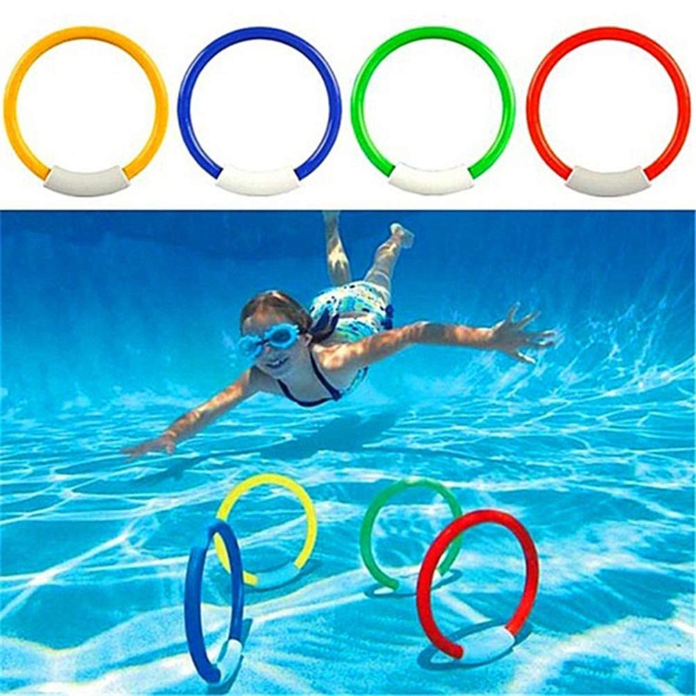 AimdonR Surenhap Diving Toy, 4 Pack Acrylic Rings, Swimming Pool Toy