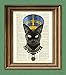 Queen Nefertiti the black Pharaoh Cat rules Egypt with her poise illustration beautifully upcycled dictionary page book art print